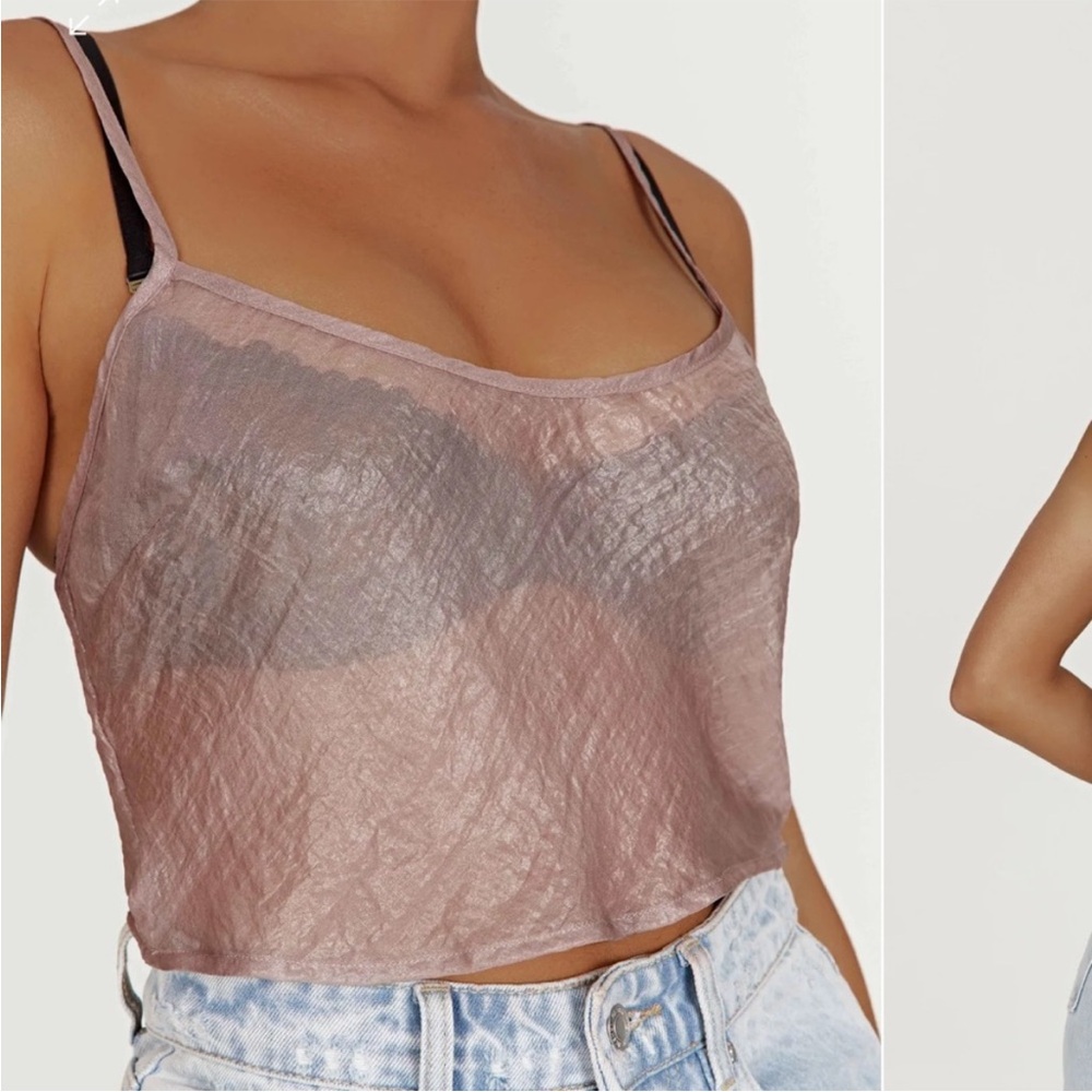 Meshki Sheer Pink Kiana Cami Top